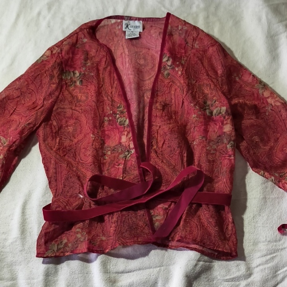 Elegant Red Paisley Blouse